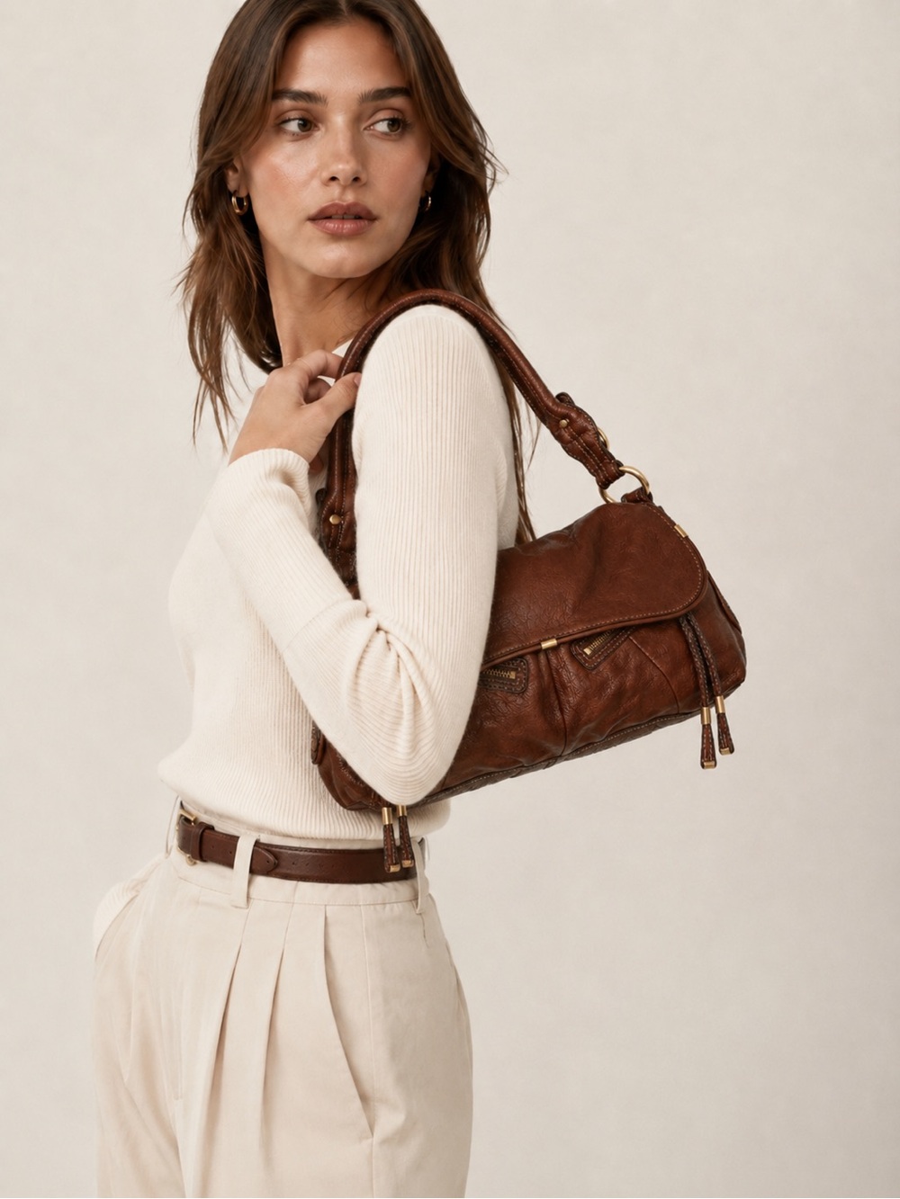 B. MAKOWSKY Leather Shoulder Bag in Deep Burgundy❤️❤️❤️ - Picture 2 of 12